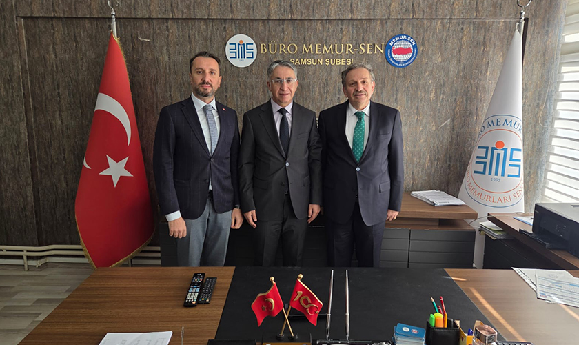 Canik Kaymakamı Şeref Aydın, Büro Memur-Sen Samsun Şubesi’ni ziyaret etti