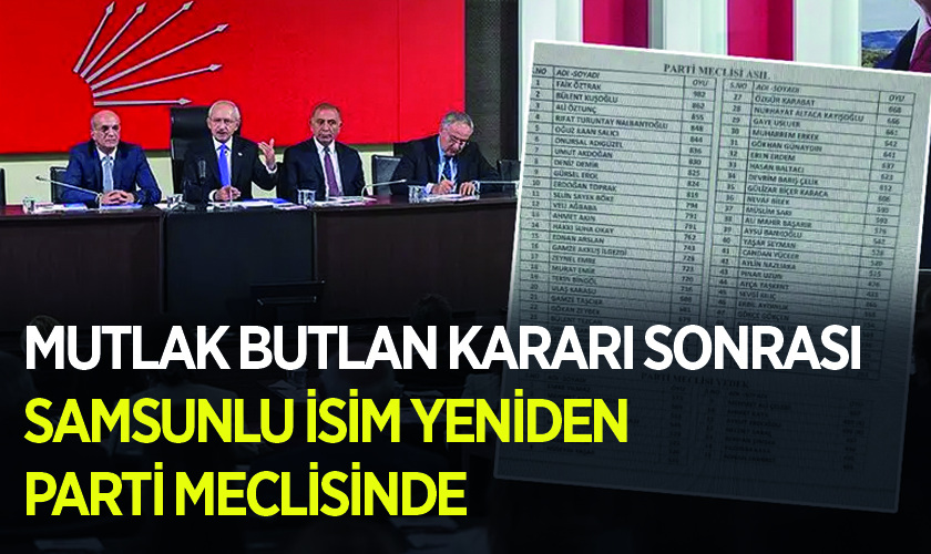Mutlak Butlan Kararı Sonrası Samsunlu İsim Yeniden Parti Meclisinde