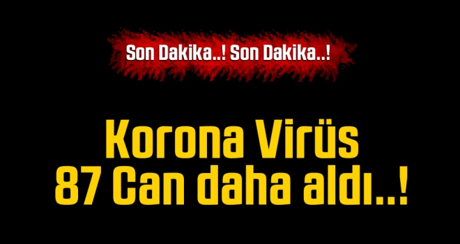 Korona Virüs 87 Can daha aldı..!