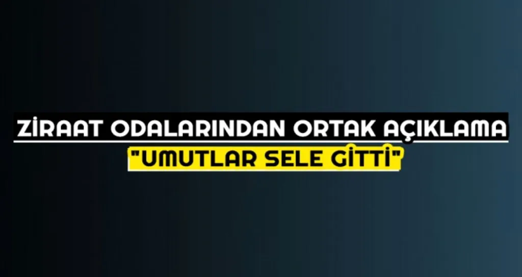 Ziraat Odalarından Ortak Açıklama "Umutlar Sele Gitti"
