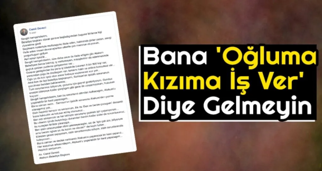 Yeğenini müdür yapan başkandan şok sözler