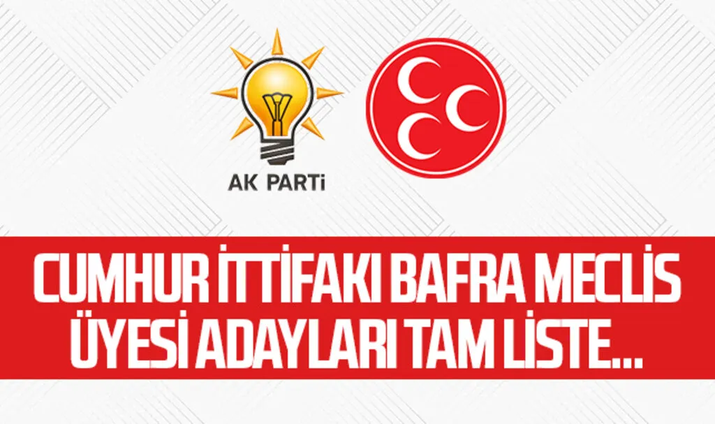 Cumhur İttifakı Bafra AK Parti ve MHP Meclis Üyesi Adayları Tam Liste...