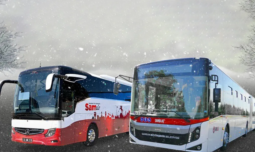 İlkadım ve Canik'te Kar Yağışı Ulaşımı Etkiliyor! Büyükşehir'den Otobüs Açıklaması
