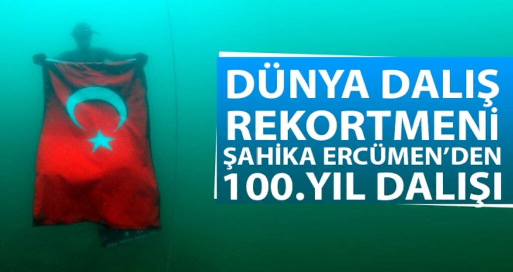 Dünya dalış rekortmeni Şahika Ercümen Samsun'da 19 Mayıs'ın 100. yılı için 100 metre saygı dalışı yaptı haberi